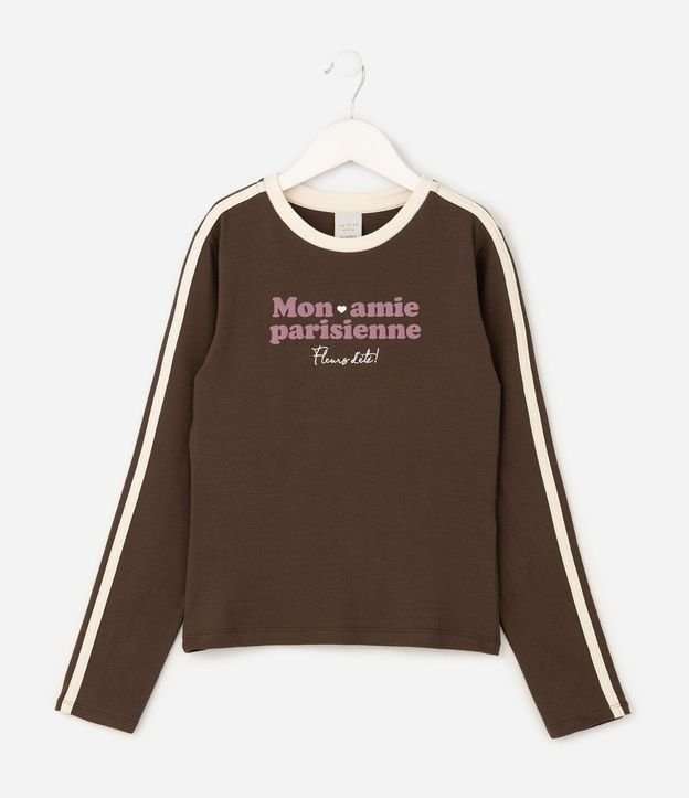 Remera Infantil con Lettering y Friso Lateral – Talle 5 a 14 años 2