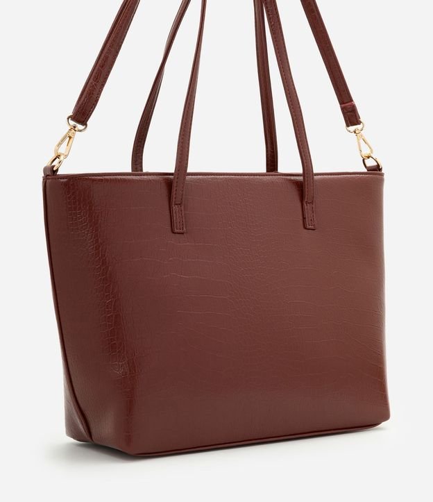 Cartera Shopper Grande con Asa Larga y Textura Crocco 3