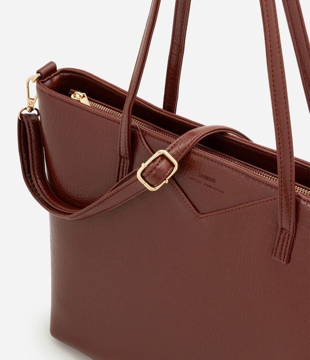 Cartera Shopper Grande con Asa Larga y Textura Crocco 4
