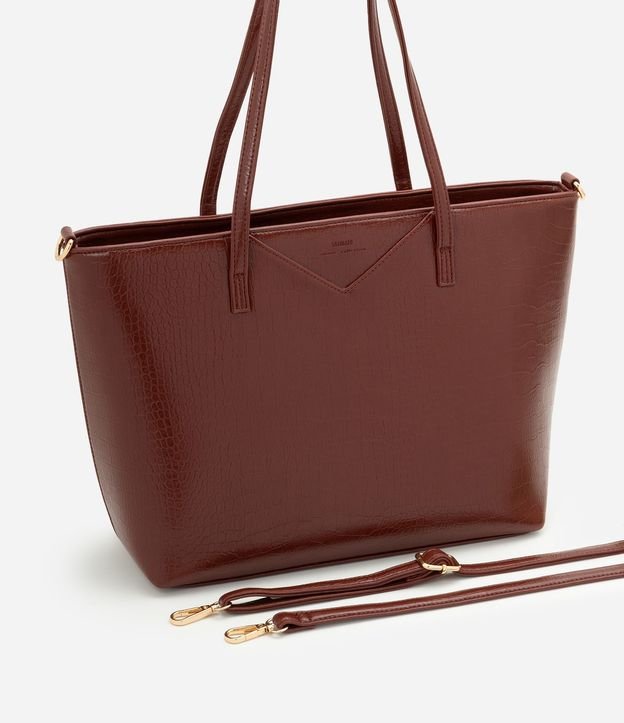 Cartera Shopper Grande con Asa Larga y Textura Crocco 6
