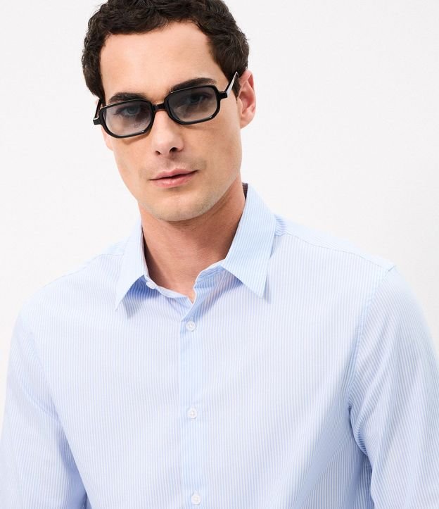 Camisa Regular Rayada en Fibra de Seda 4