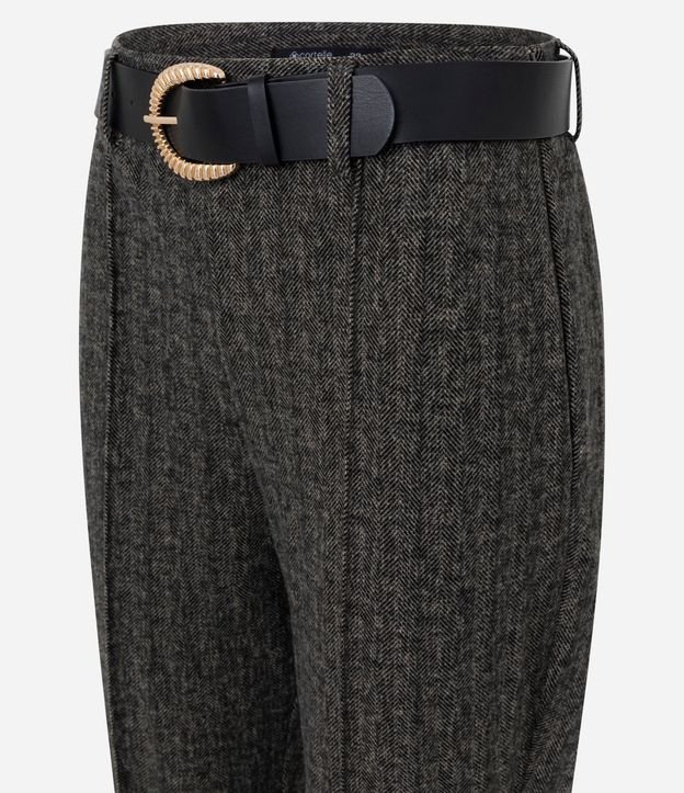 Pantalón Cropped en Algodón sin Felpa con Cinturón en PU 2