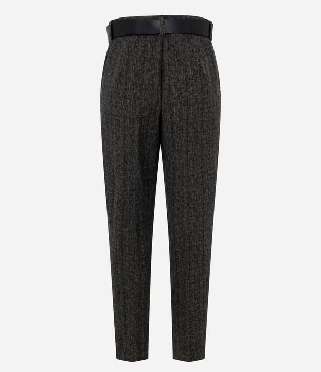 Pantalón Cropped en Algodón sin Felpa con Cinturón en PU 3