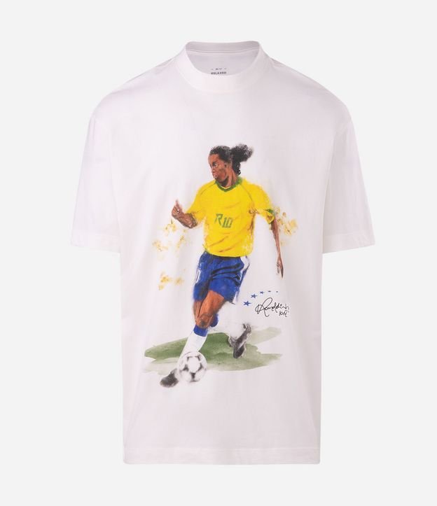 Remera Relaxed Ronaldinho Pintura Acuarela