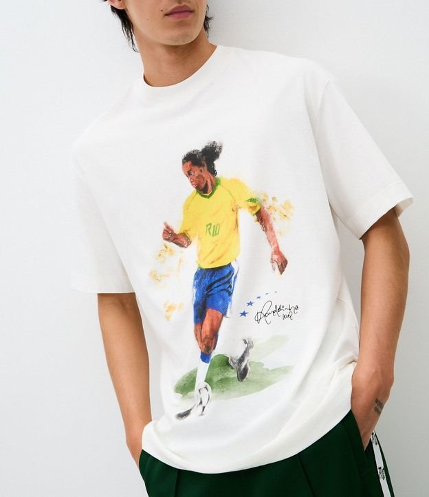 Remera Relaxed Ronaldinho Pintura Acuarela 3