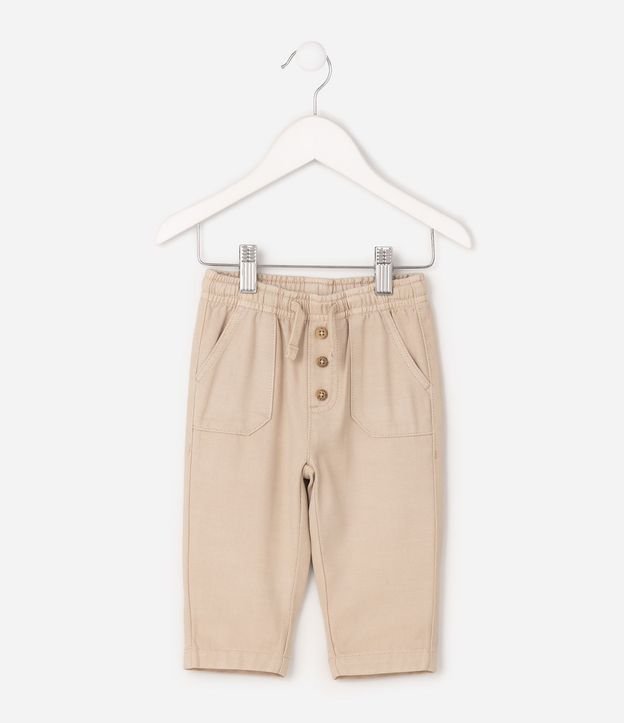 Pantalón Infantil con Bolsillos Aplicados y Botones Decorativos - Talle 0 a 18 meses 4