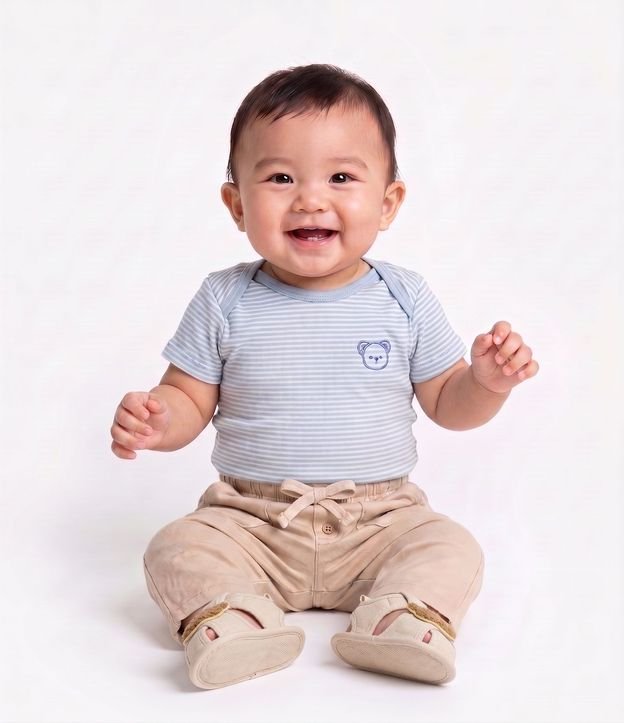 Pantalón Infantil con Bolsillos Aplicados y Botones Decorativos - Talle 0 a 18 meses 1