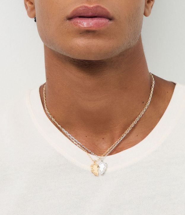 Collar Doble de Metal con Colgante de Corazón