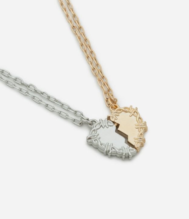 Collar Doble de Metal con Colgante de Corazón 2