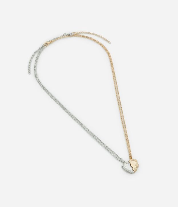 Collar Doble de Metal con Colgante de Corazón 3