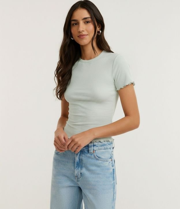 Blusa Manga Corta con Cuello Redondo