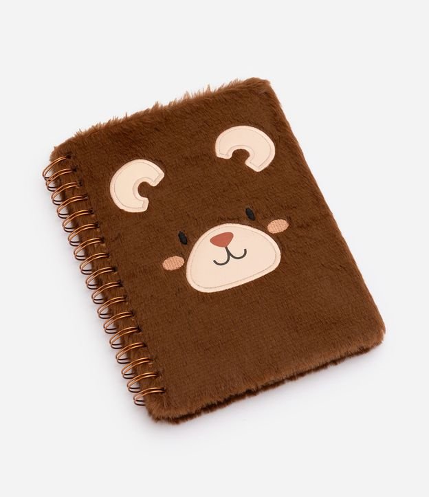 Cuaderno con Capa de Osito Peludo y Encadernado Espiral