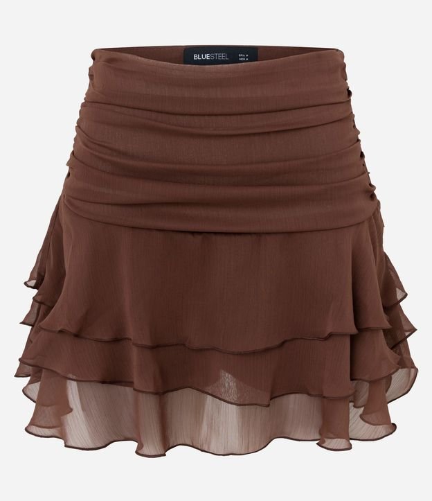 Pollera Corta en Chiffon con Volados Fruncidos 5