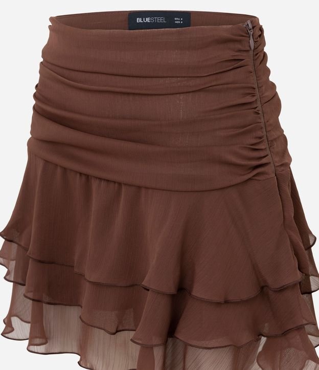 Pollera Corta en Chiffon con Volados Fruncidos 6