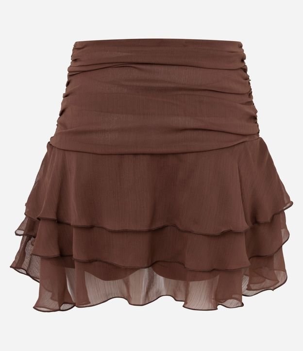 Pollera Corta en Chiffon con Volados Fruncidos 7