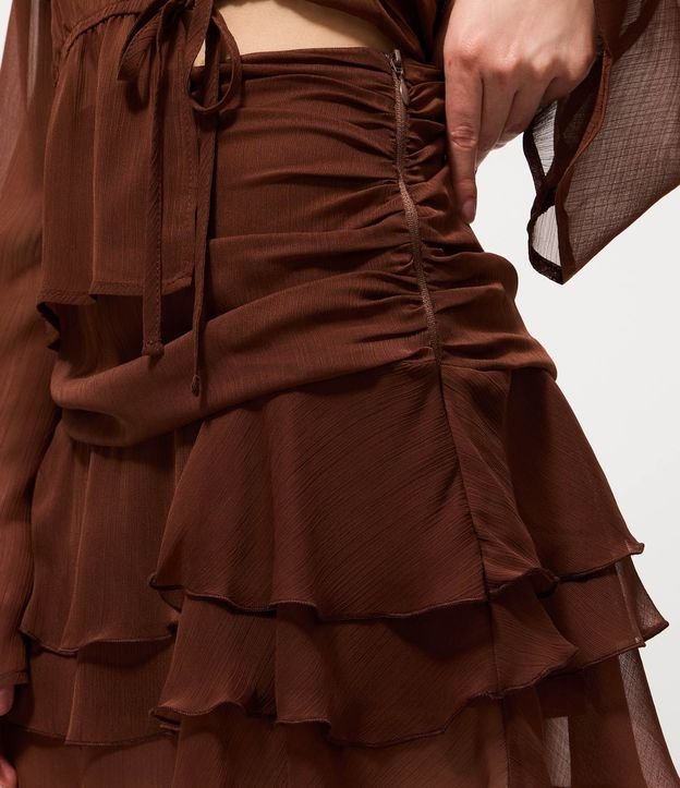 Pollera Corta en Chiffon con Volados Fruncidos 3