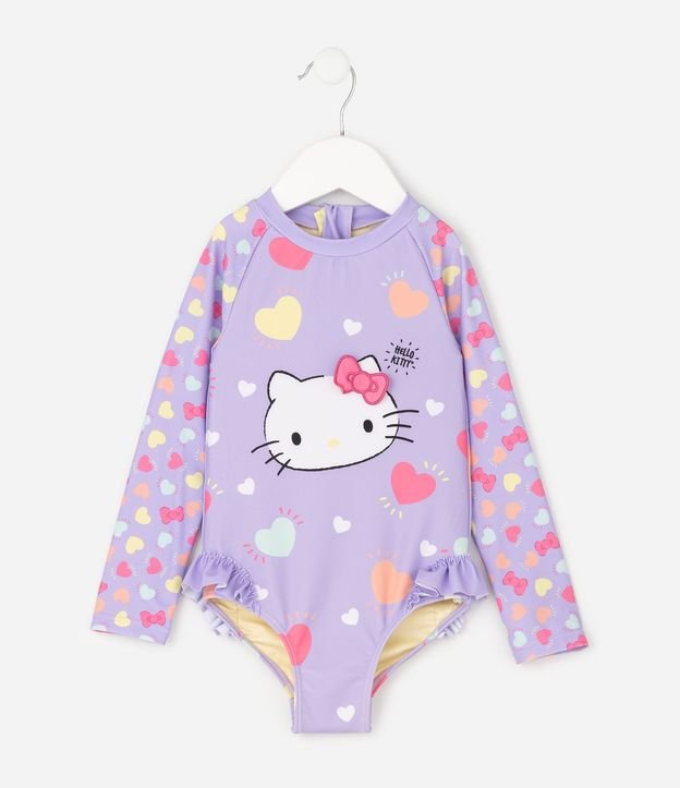 Malla Infantil Hello Kitty con Estampado de Corazones -Talle 1 a 6 años
