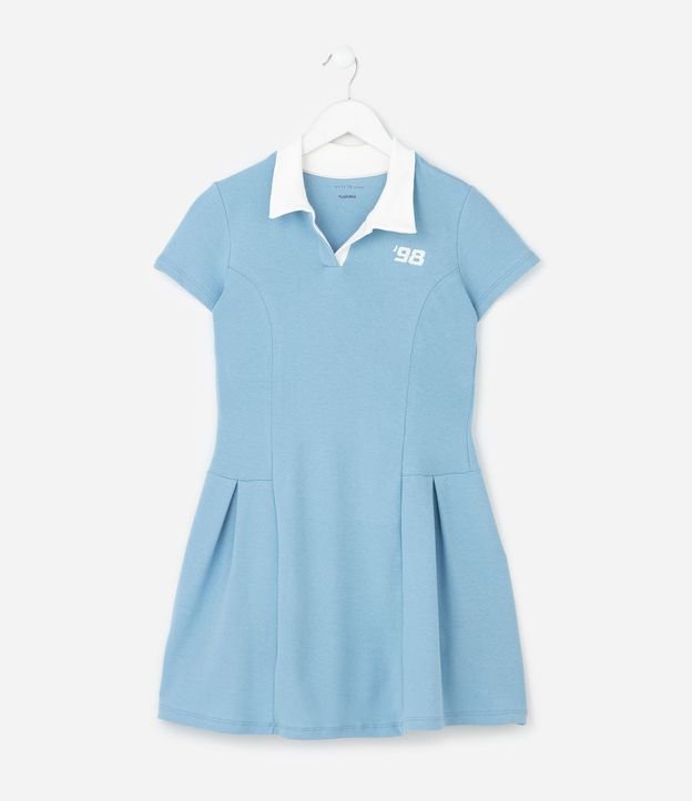 Vestido Infantil con Cuello Polo y Lettering – Talle 5 a 16 años 2