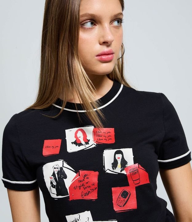 Remera en Algodón con Estampa del Diablo Viste  a la Moda 3