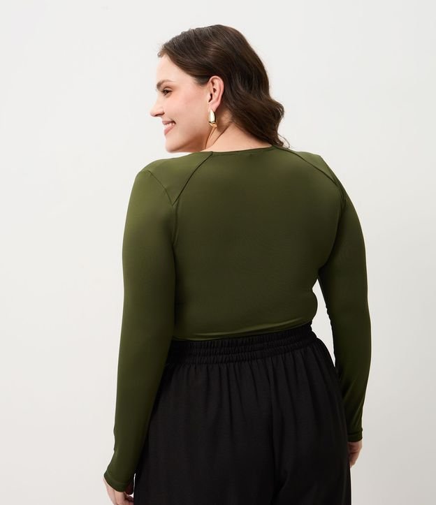 Blusa Manga Larga con Escote Traspasado Curve & Plus Size 4