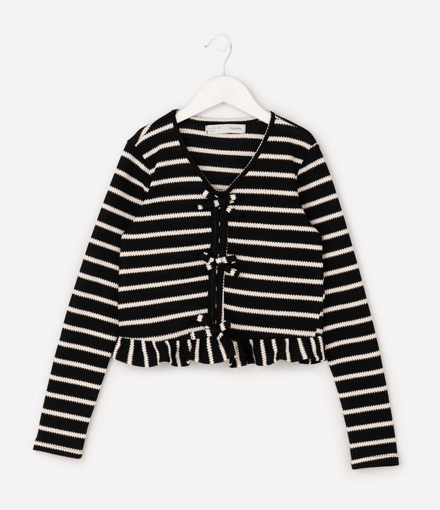 Blusa Infantil Manga Larga Rayada con Moñitas - Talle 7 a 16 años 3