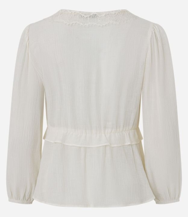 Blusa Femenina Crinkle con Encaje y Modelado Fluído 7
