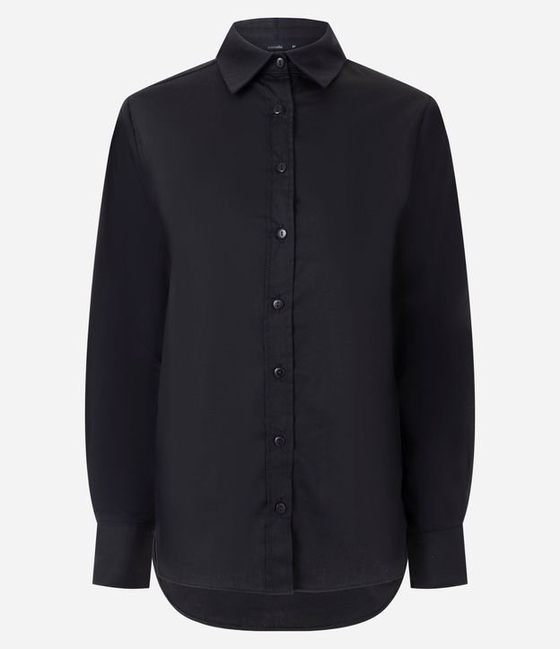 Camisa en Tricolina con Abotonado y Puño Largo 5