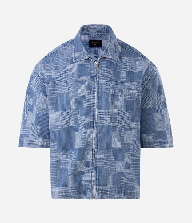 Camisa Boxy en Jeans Jacquard con Cremallera 5
