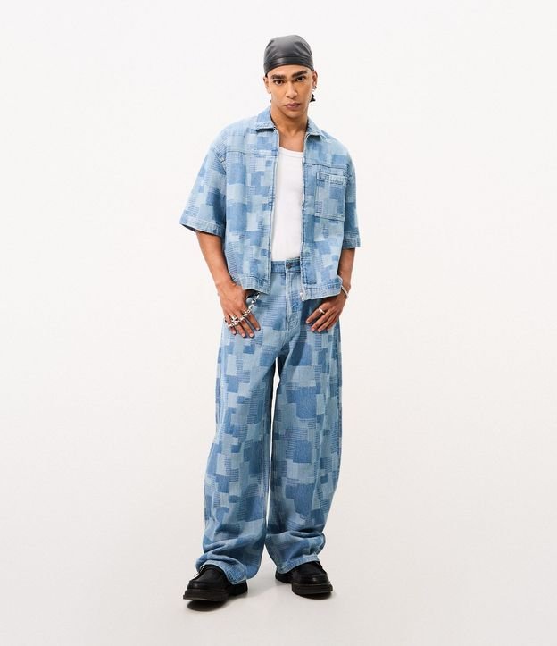 Camisa Boxy en Jeans Jacquard con Cremallera 4