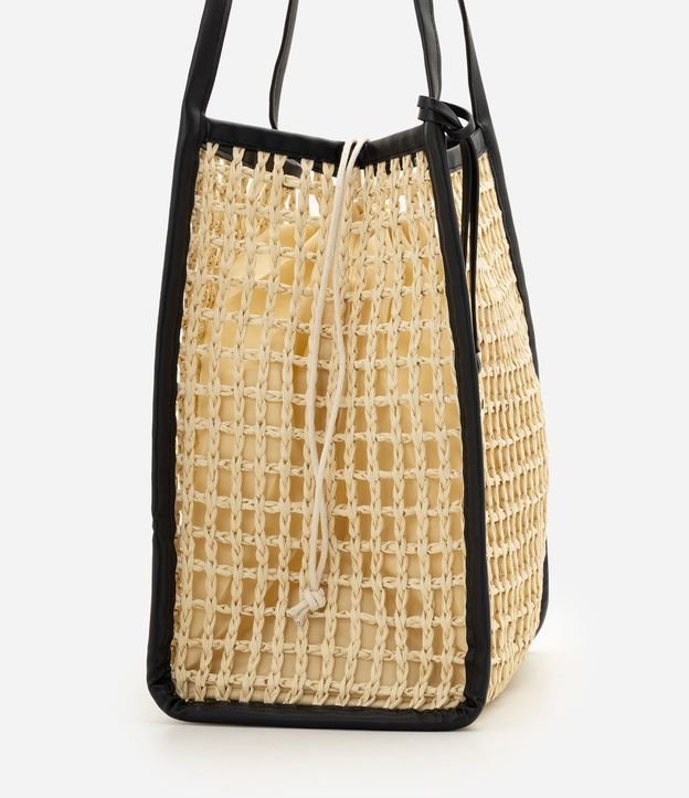 Cartera en Paja Trenzada con Asas de PU 2