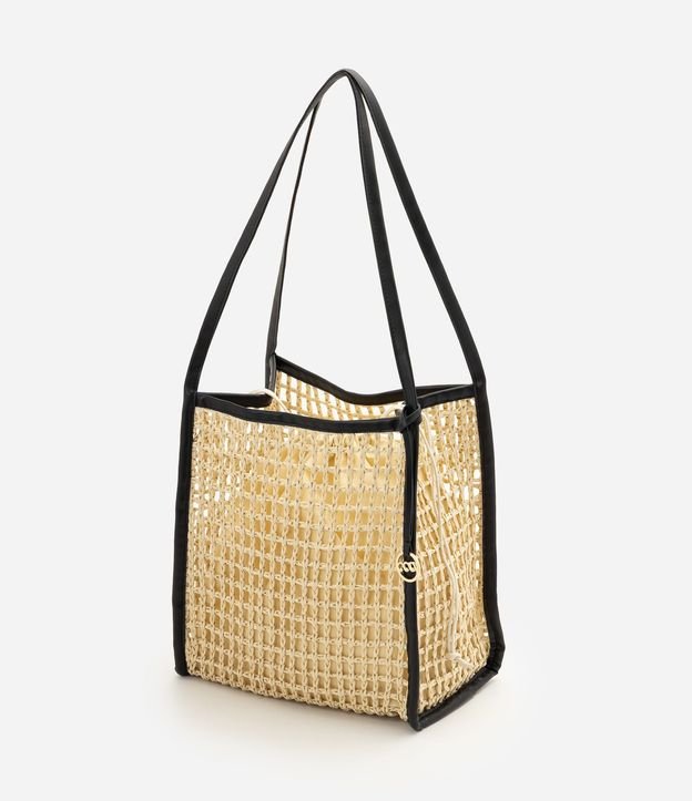 Cartera en Paja Trenzada con Asas de PU 4