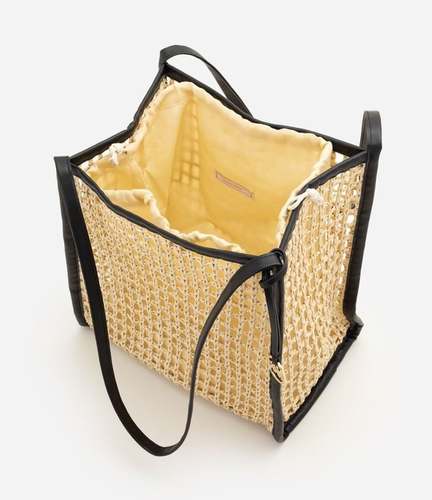 Cartera en Paja Trenzada con Asas de PU 5
