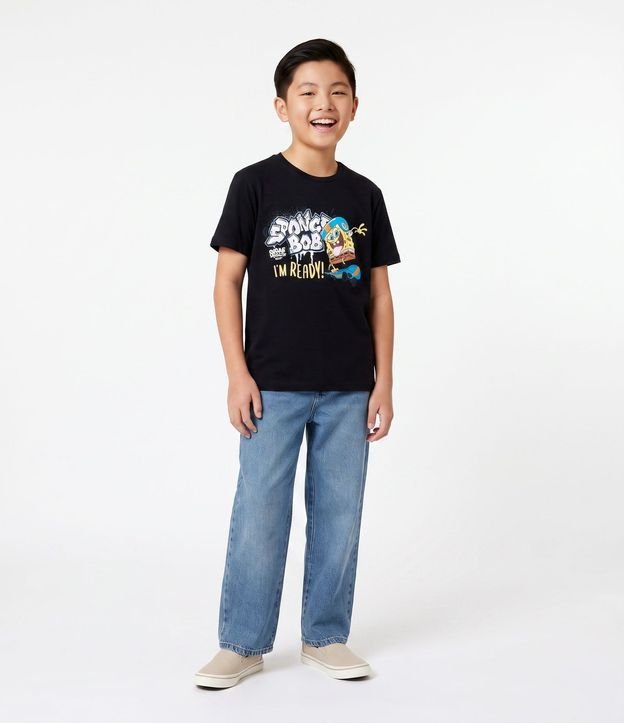 Remera Infantil con Estampado Bob Esponja Skate – Talle 5 a 14 años