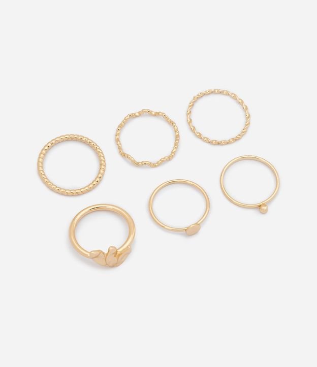 Kit 06 Anillos Finos en Metal con Formatos Variados 1
