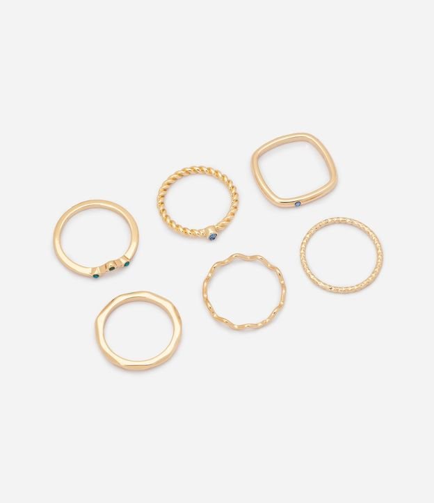 Kit 06 Anillos con Formatos Variados en Metal