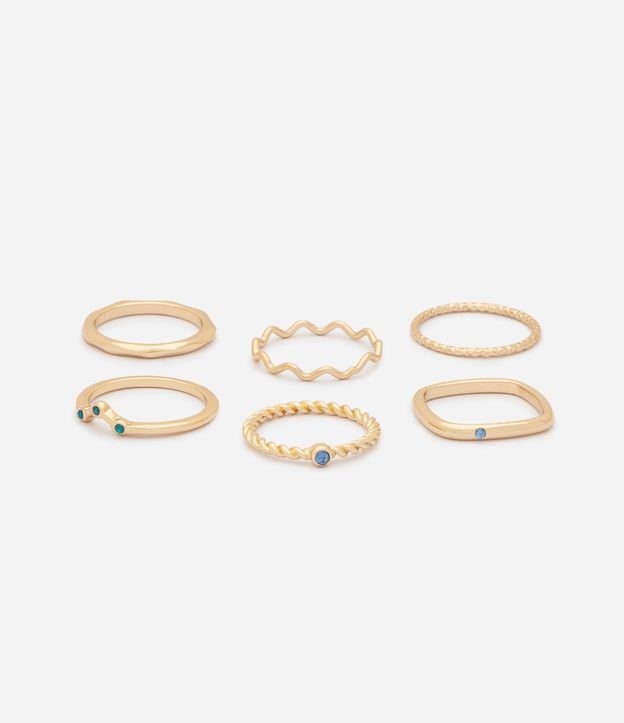 Kit 06 Anillos con Formatos Variados en Metal 2