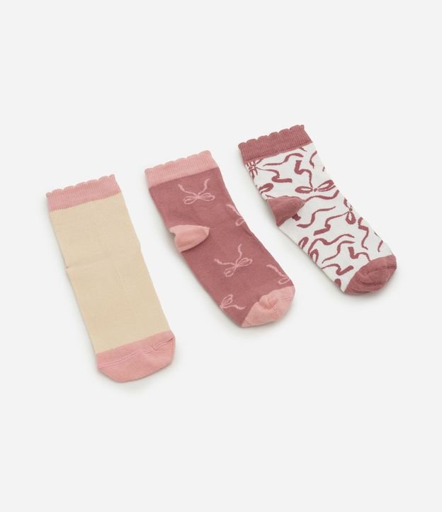 Kit 3 Medias Infantiles con Moñitas - Talle 19 al 34