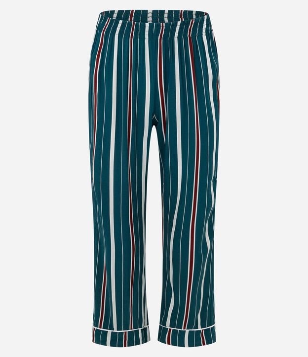 Pijama Largo Americano en Viscosa con Estampa de Rayas 6
