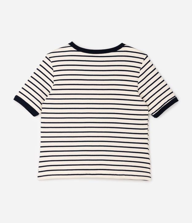 Blusa Rib Rayada con Cuello Contrastante Curve & Plus Size 2