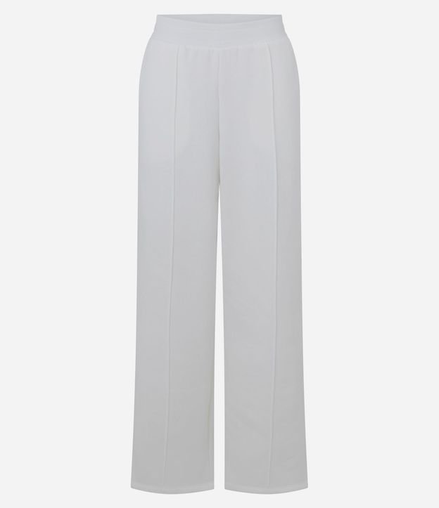Pantalón Wide Leg en Algodón con Friso Delantero
