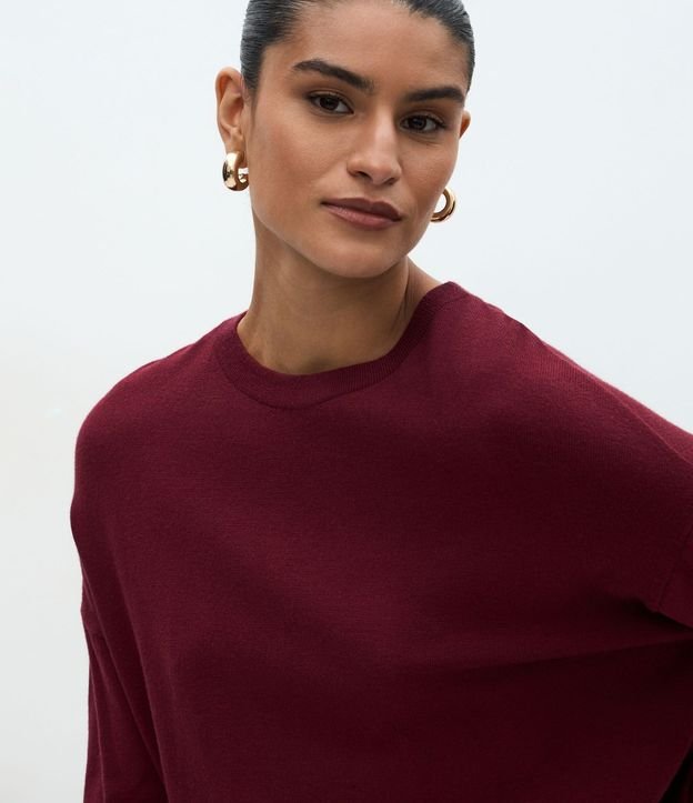 Blusa en Punto con Aplicación de Encaje en el Ruedo 3