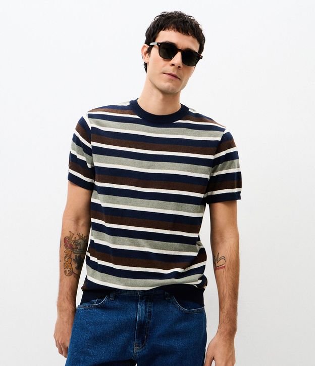 Remera Tricot Rayada Manga Corta 3