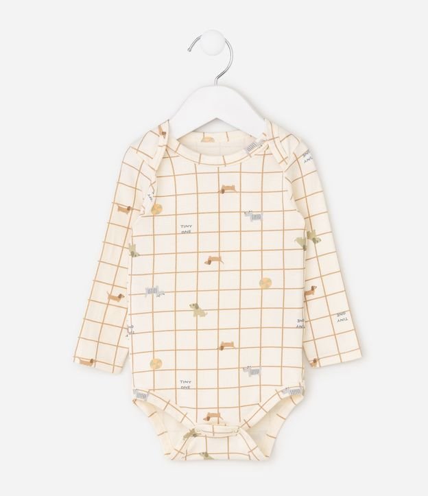 Body Infantil de Cuadros con Estampa Fullprint – Talle 0 a 18 Meses 2