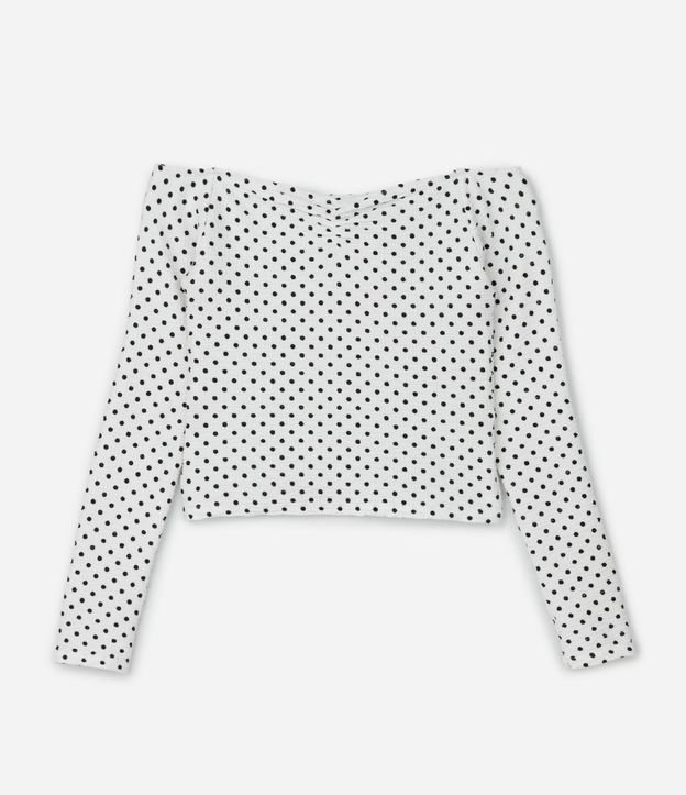 Blusa Infantil Hombro a Hombro con Estampado de Lunares – Talle 5 a 16 años 2