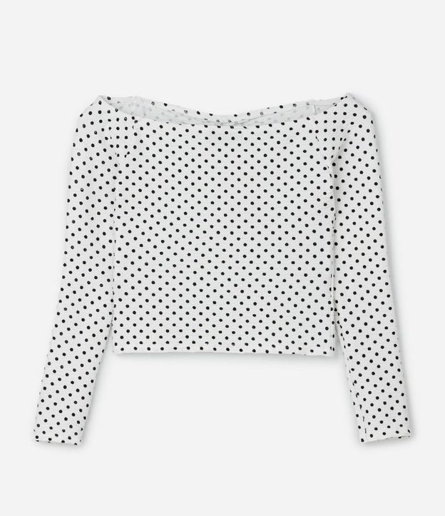 Blusa Infantil Hombro a Hombro con Estampado de Lunares – Talle 5 a 16 años 3