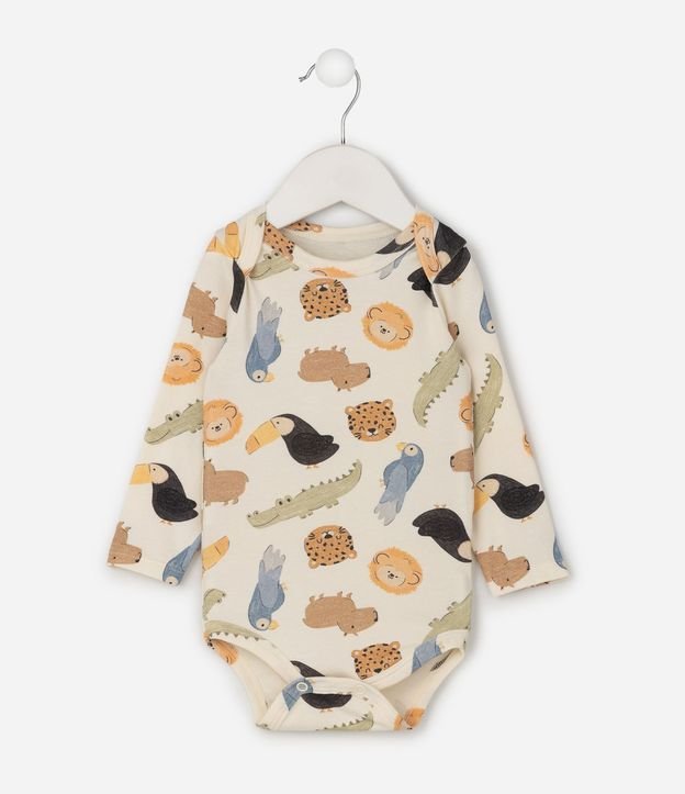 Body Bebé en Algodón con Estampado Animales de la Fauna – Talle 0 a 18 Meses 2