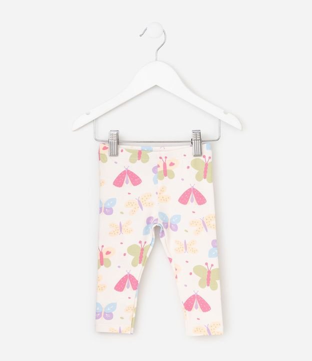 Pantalón Legging Infantil Mariposas Coloridas - Talle 0 a 18 Meses 2