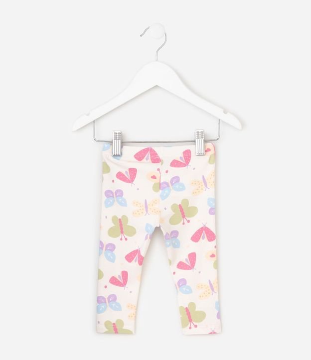 Pantalón Legging Infantil Mariposas Coloridas - Talle 0 a 18 Meses 3