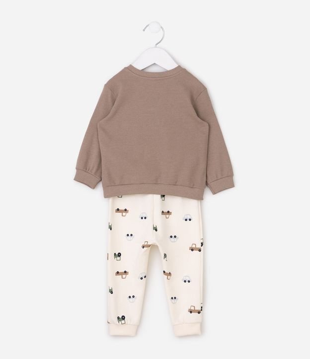 Conjunto Algodón Infantil con Estampa de Carritos - Talle 0 a 18 Meses 3