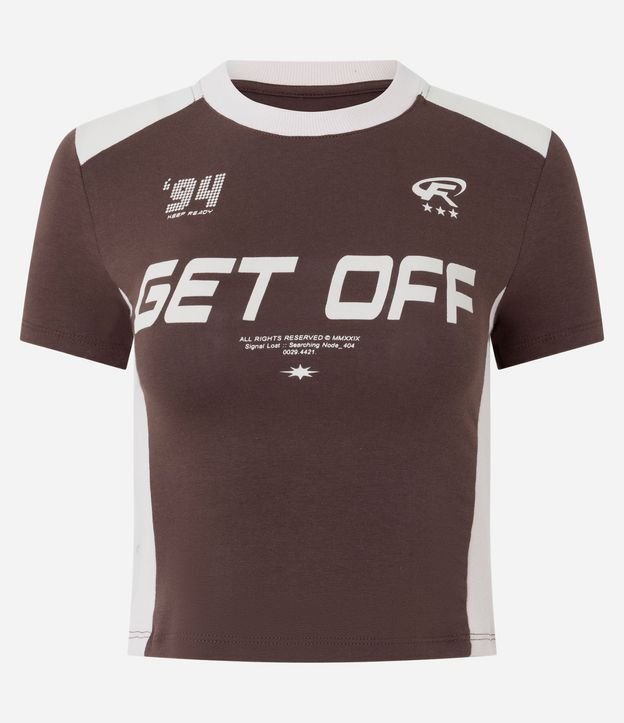 Remera en Algodón con Estampa College y Lettering Get Off